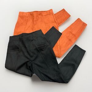 Set Of 2 Halara Tummy Control Pocket Faux Suede Leggings